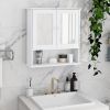 Bathroom Wall Cabinet with Doule Mirror Doors and Shelvs