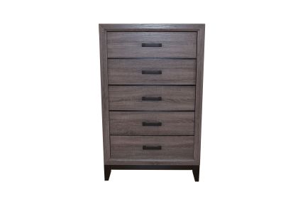 Sierra Contemporary Style 5-Drawer Chest Made with Wood in Gray