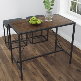 Riley Indoor Walnut Metal Pub Dining Table with Metal Frame