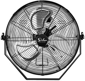 Simple Deluxe 20 Inch High Velocity 3 Speed, Black Wall-Mount Fan