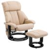 HOMCOM Massage Recliner Chair with Ottoman, 360° Swivel Recliner and Footstool, 10 Point Vibration