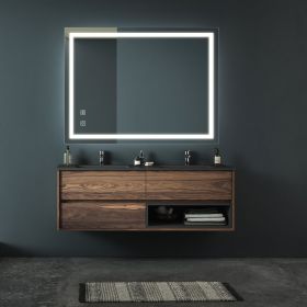 32x24inch Bathroom Led Classy Vanity Mirror with focused backplane,High Lumen,Dimmable Touch,Wall Switch Control, Anti-Fog