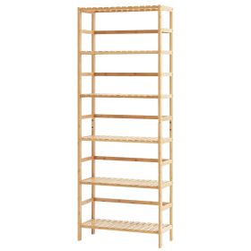 Bamboo Bookshelf 6 Tiers Bamboo Ladder Bookcase Rectangle Storage Rack