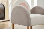 Accent Chair Sofa, Toddler Fabric with Solid Wooden Frame,Rainbow Design