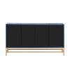 TREXM Retro-Style Sideboard with Adjustable Shelves, Rectangular Metal Handles and Legs for Kitchen, Living room, and Dining Room (Navy)