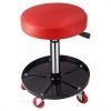 Heavy Duty Rolling Pneumatic Creeper Garage/Shop Seat: Padded Adjustable Mechanic Stool with Tool Tray Storage, Red 300 LBS