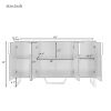 Modern sideboard with Four Doors,Metal handles & Legs and Adjustable Shelves Kitchen Cabinet