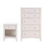 Contemporary White 1pc Chest of Drawers Plywood Pine Veneer Bedroom Furniture