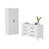 Canaan 2-Piece Bedroom Set, Armoire + Dresser, White