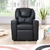 Kids Recliner Chair, Kids Upholstered Couch with One Cup Holder, Footrest, Backrest, Toddlers PVC Recliner with Headrest and Footrest