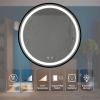 24inch Bathroom Led Classy Vanity Mirror with focused backplane,Black aluminum alloy frame,High Lumen,Dimmable Touch,Wall Switch Control, Anti-Fog