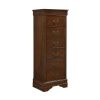 Traditional Design Louis Phillippe Style 1pc Lingerie Chest of 7x Drawers Brown Cherry Finish Hidden Drawers Wooden Furniture