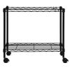 Oceanstar Portable 1-Tier Metal Rolling File Cart, Black