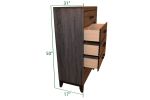 Sierra Contemporary Style 5-Drawer Chest Made with Wood in Gray