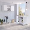 Norfolk 2 Piece Kitchen Set, Kitchen Island + Upper Wall Cabinet , White /Walnut