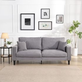 74" High Resilience three seater Sofa, Wooden Frame 3 Seat Sofa, Comfy, Modern Upholstered Sofa, Living Room Bedroom Apartment (Color: Light Gray)