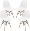 Set of 4 Modern Style Dining Chair, Shell Lounge Plastic Chair for Kitchen, Dining, Bedroom