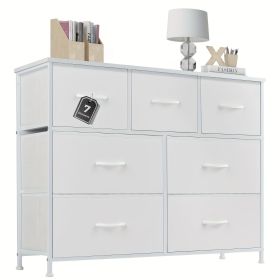 Dresser for bedroom 7 storage Spaces, assembled wardrobe lockers, bedroom furniture lockers (Color: White)