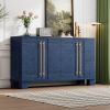 Wood Traditional Style Sideboard with Adjustable Shelves and Gold Handles for Kitchen,Dining Room and Living Room