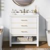 Modern 30 inch Navy Blue/White Bathroom Vanity Cabinet Combo with Open Storage, Two Drawers