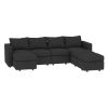 Livelylodge Modern L-Shaped Modular Sectional Sofa, Polyester Upholstery with Sturdy Wooden Frame, Comfortable Couch for Living Room or Office