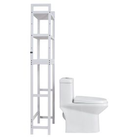 VEVOR Over the Toilet Storage 3-Tier Bathroom Shelf Rack Space Saver Organizer (Color: White)