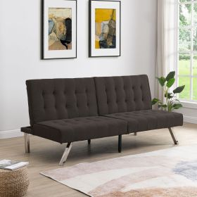 WOOD FRAME, STAINLESS LEG, FUTON, SOFA BED (Color: Espresso)