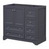 36inch Bathroom Vanity without Sink, Solid Wood Freestanding Bathroom Vanities with 4 Storage Drawers and Shelf