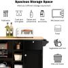 Kitchen Island Cart with Storage Cabinet and Two Locking Wheels,Solid wood desktop,Microwave cabinet