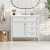 36'' Bathroom Vanity with Top Sink, Modern Bathroom Storage Cabinet with 2 Drawers and a Tip-out Drawer, Single Sink Bathroom Vanity