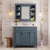 36'' Bathroom Vanity with Top Sink, Grey Mirror Cabinet, Modern Bathroom Storage Cabinet with 2 Soft Closing Doors and 2 Drawers