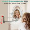 8-inch Wall Mounted Makeup Vanity Mirror, Height Adjustable, 1X / 10X Magnification Mirror, 360° Swivel with Extension Arm