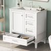 30" Bathroom Vanity , Modern Bathroom Cabinet with Sink Combo Set, Bathroom Storage Cabinet with a Soft Closing Door and 3 Drawers, Solid Wood Frame