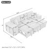 104.5" Pull Out Sleeper Sofa Reversible L-Shape 3 Seat Sectional Couch with Storage Chaise and 2 Stools for Living Room Furniture Set