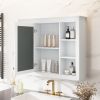 35'' x 27.5'' Medicine Cabinet, Wall Mounted Bathroom Storage Cabinet, Modern Bathroom Wall Cabinet with Mirror