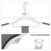 60 Loading Hangers, Heavy Duty Plastic Hangers, Non-slip, Space Saving Hangers, 16.5 "wide, 360° Rotating Silver Hooks