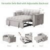 58" 4-1 Multi-functional Sofa Bed with Cup Holder and USB Port for Living Room or Apartments